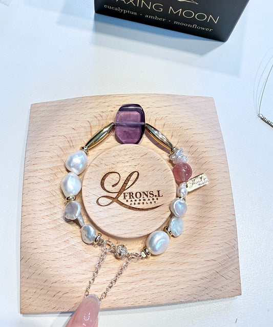 Baroque pearl Amethyst Bracelet
