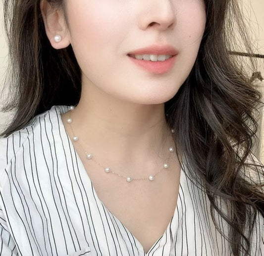 18k满天星淡水珍珠项链Pearl necklace