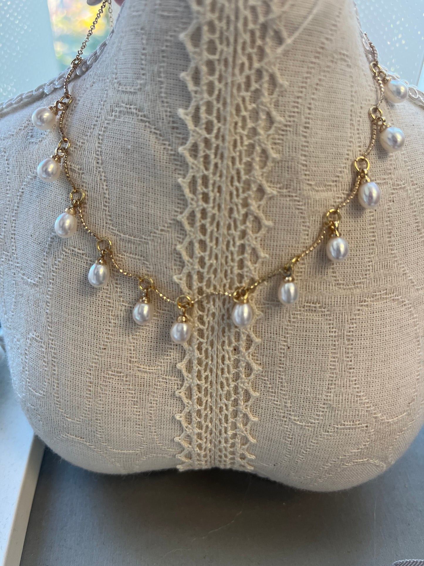 蕾丝米珠项链French Pearl necklace