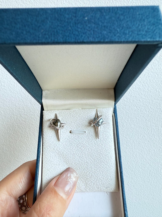 Planet Tahitian Keshi earrings