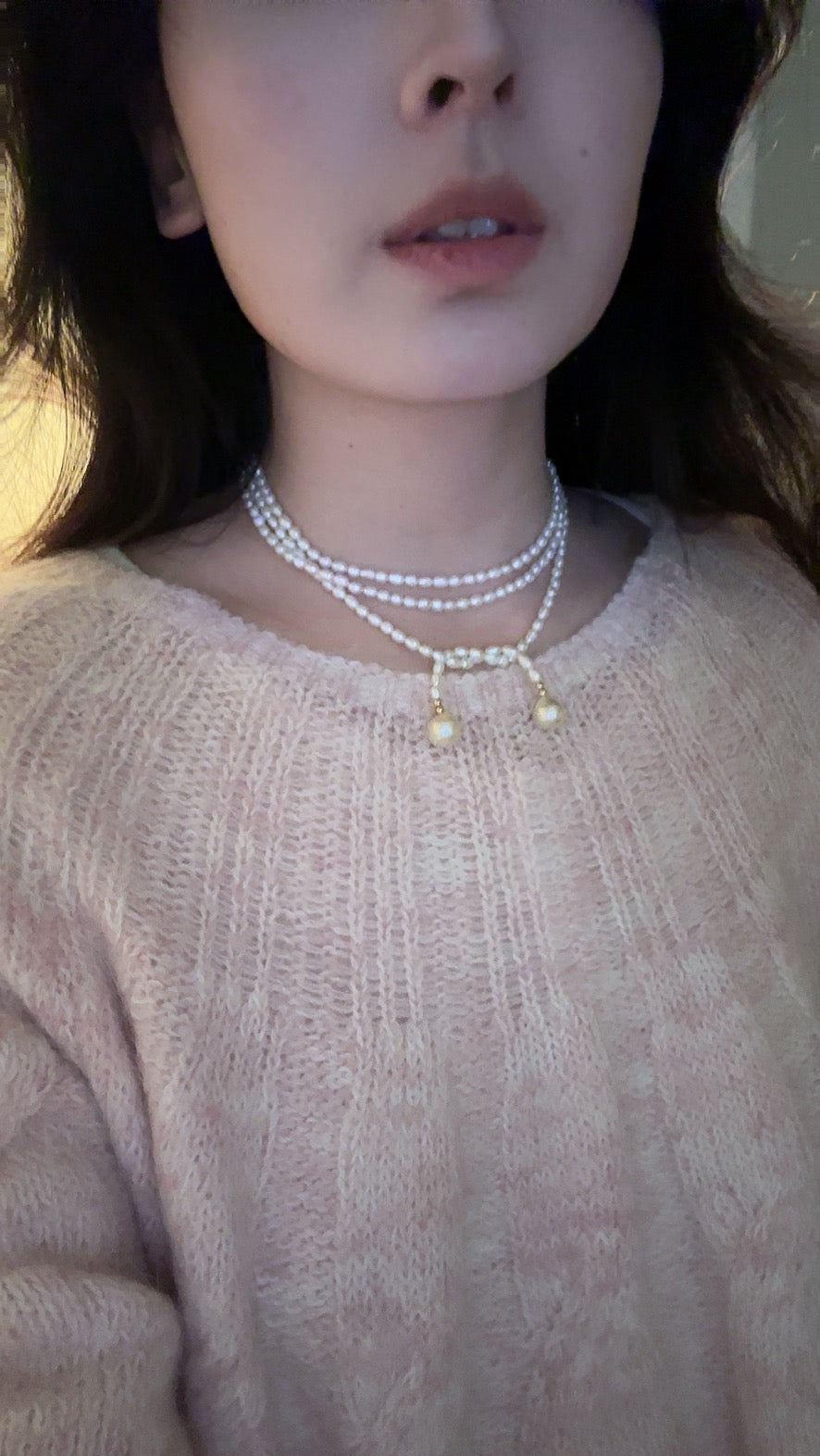 Mandy 120cm Rice Pearl Necklace