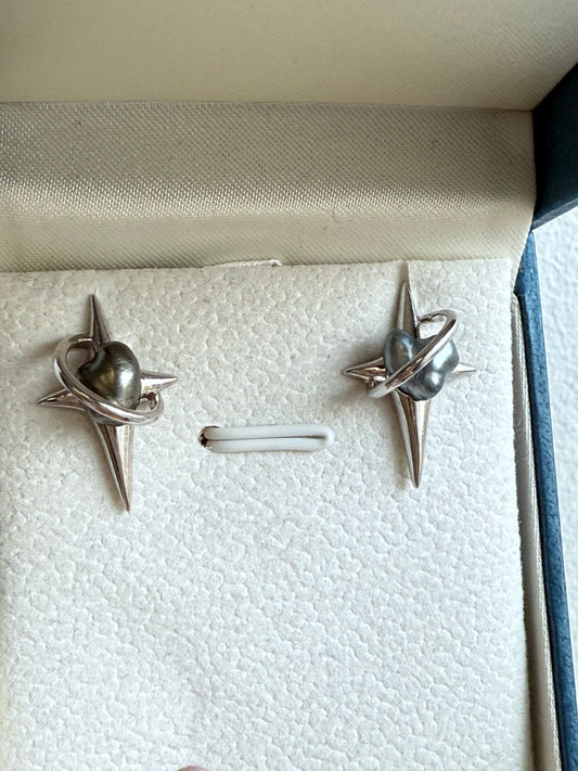 Planet Tahitian Keshi earrings