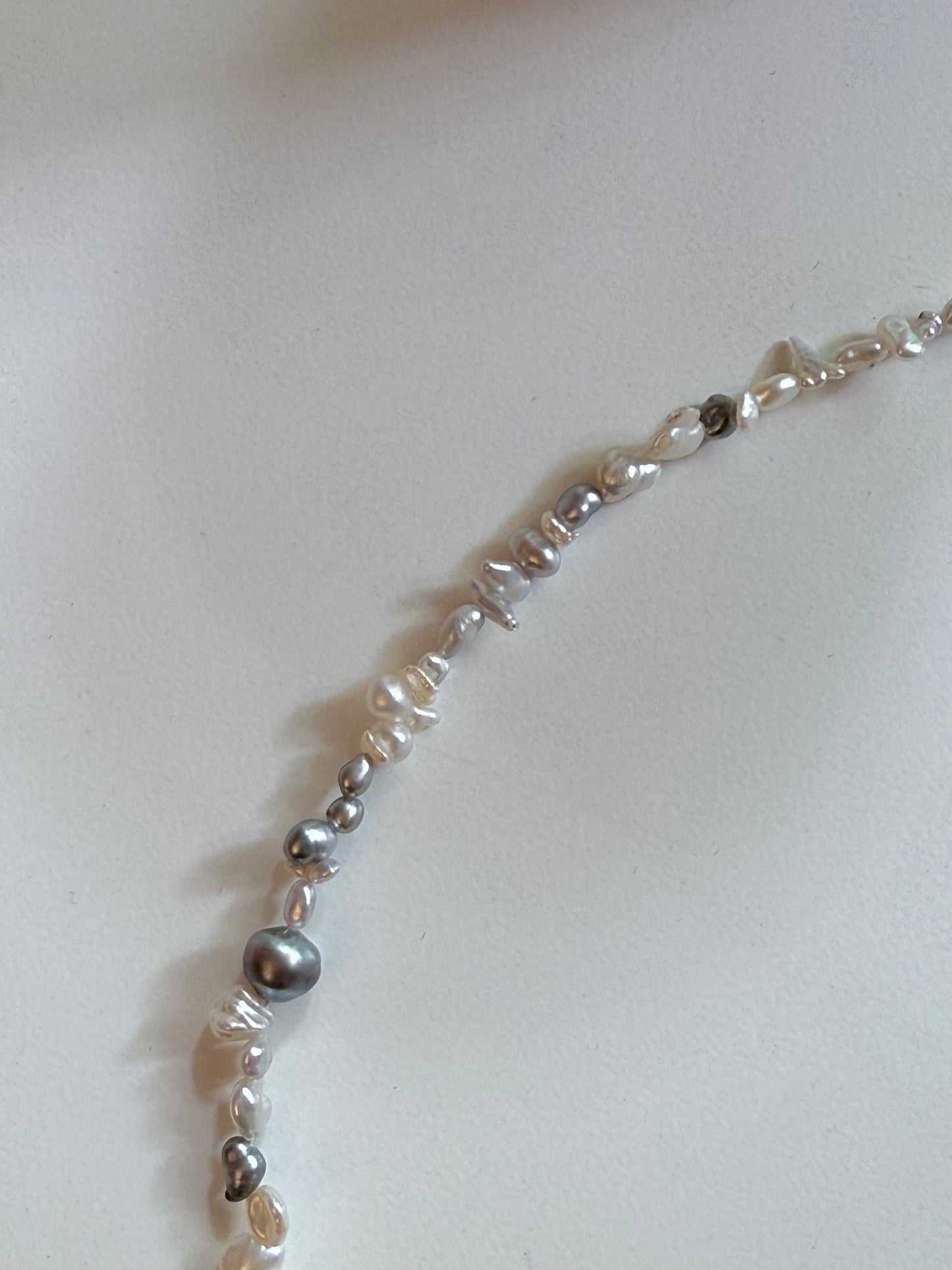 Mixed Tahitian, Australian White, Gold Bead Keshi Necklace