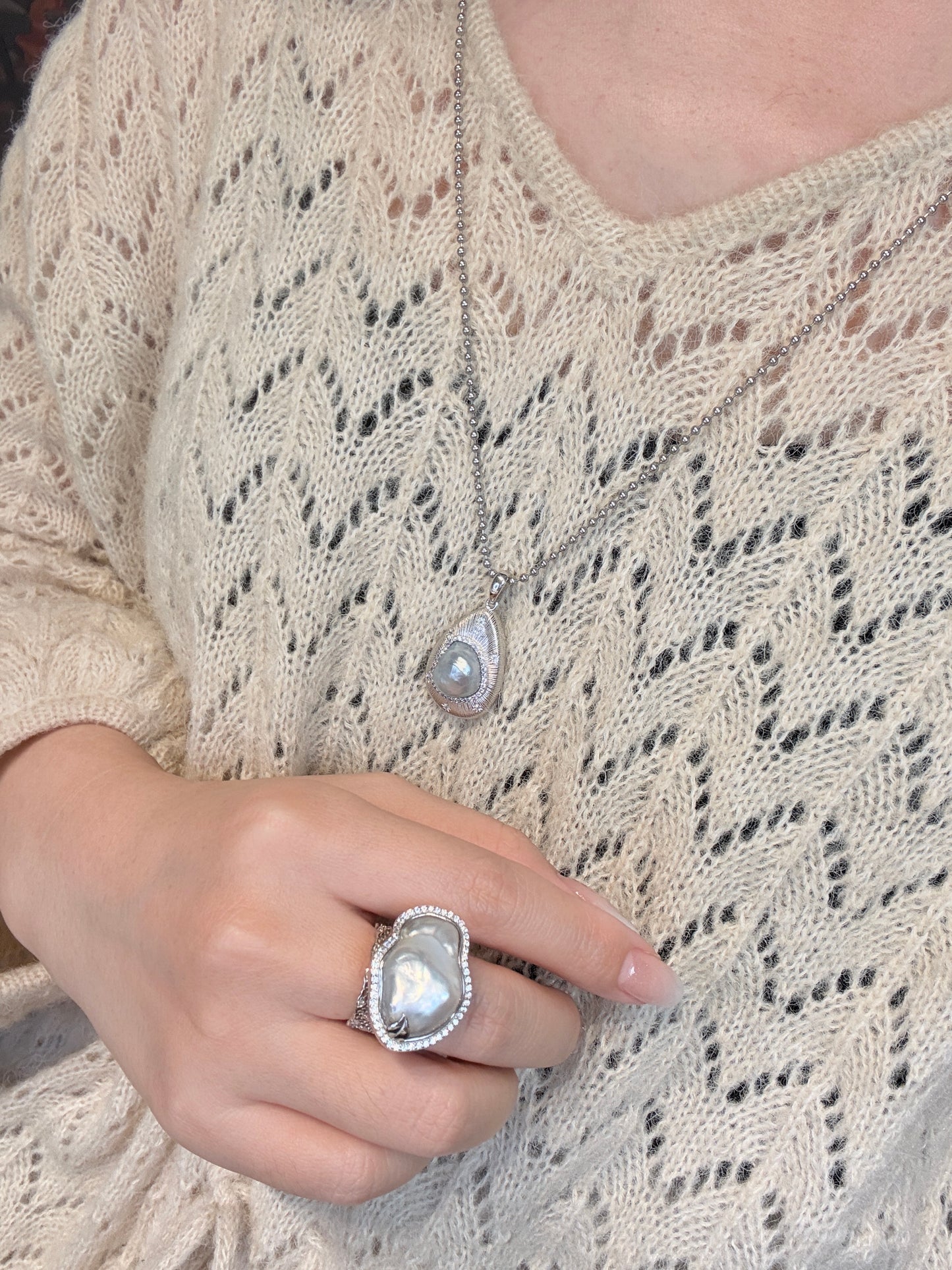 Big South White Seapearl Ring