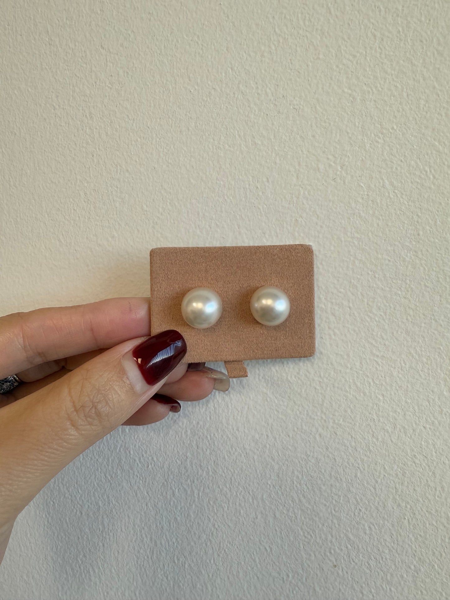 White south Sea Pearl,Pair of Button 11.6mm AAA/AA Paspaley