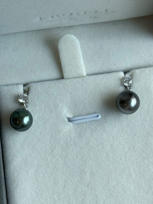 戴妃款大溪地耳钉Tahitian Keshi earrings