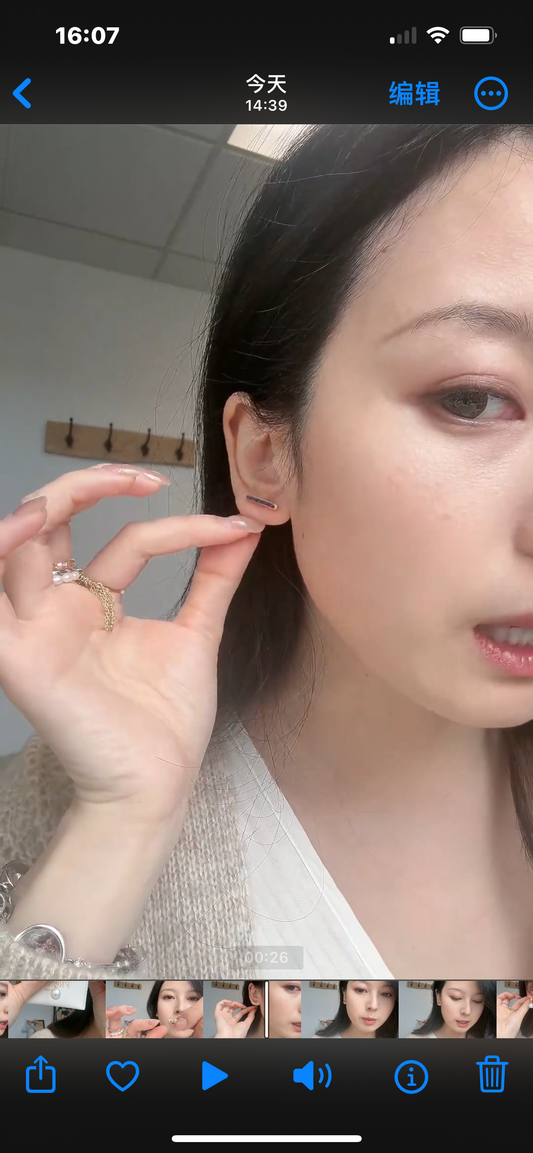18k solid gold 海浮标钻石澳白耳坠