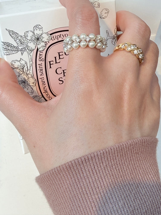 Woven handmade zircon ring