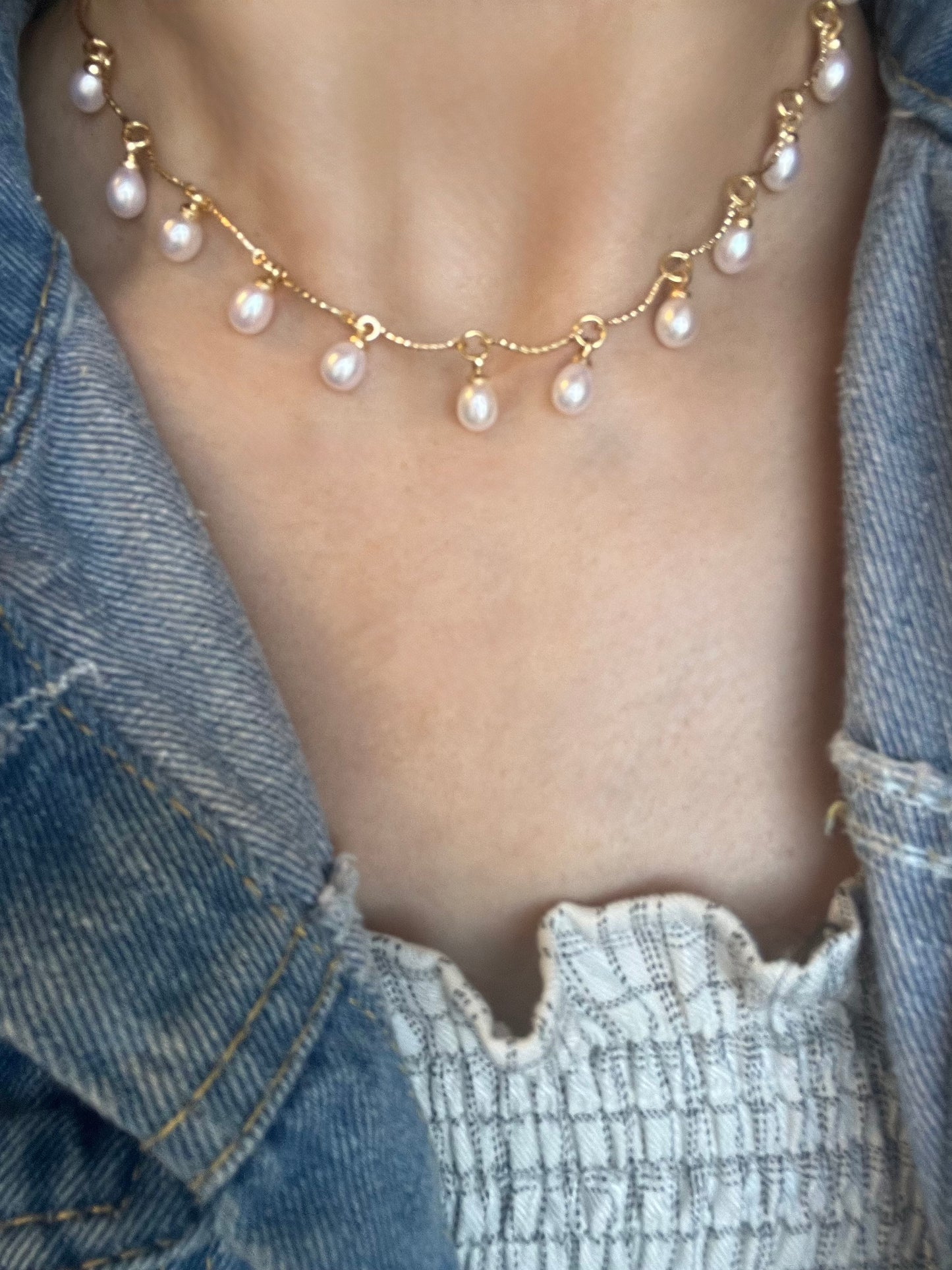 蕾丝米珠项链French Pearl necklace