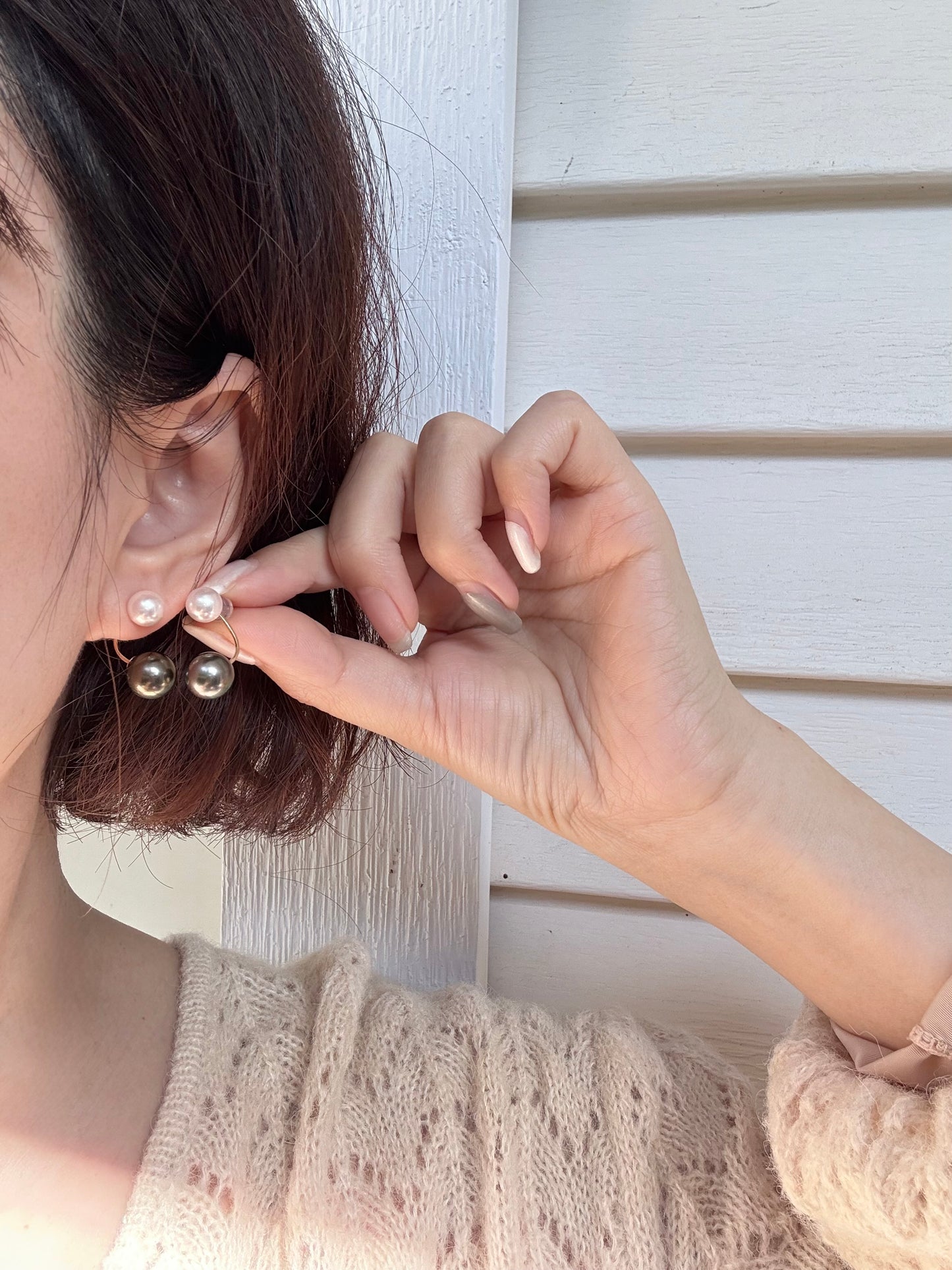 18k solid Gold Akoya & Tahitian earrings