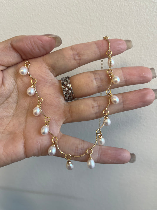 蕾丝米珠项链French Pearl necklace