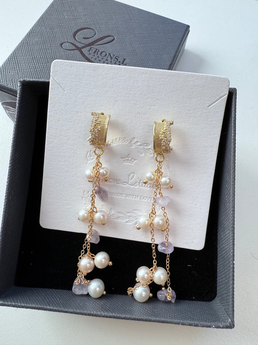 Fairy long Pearl Earrings