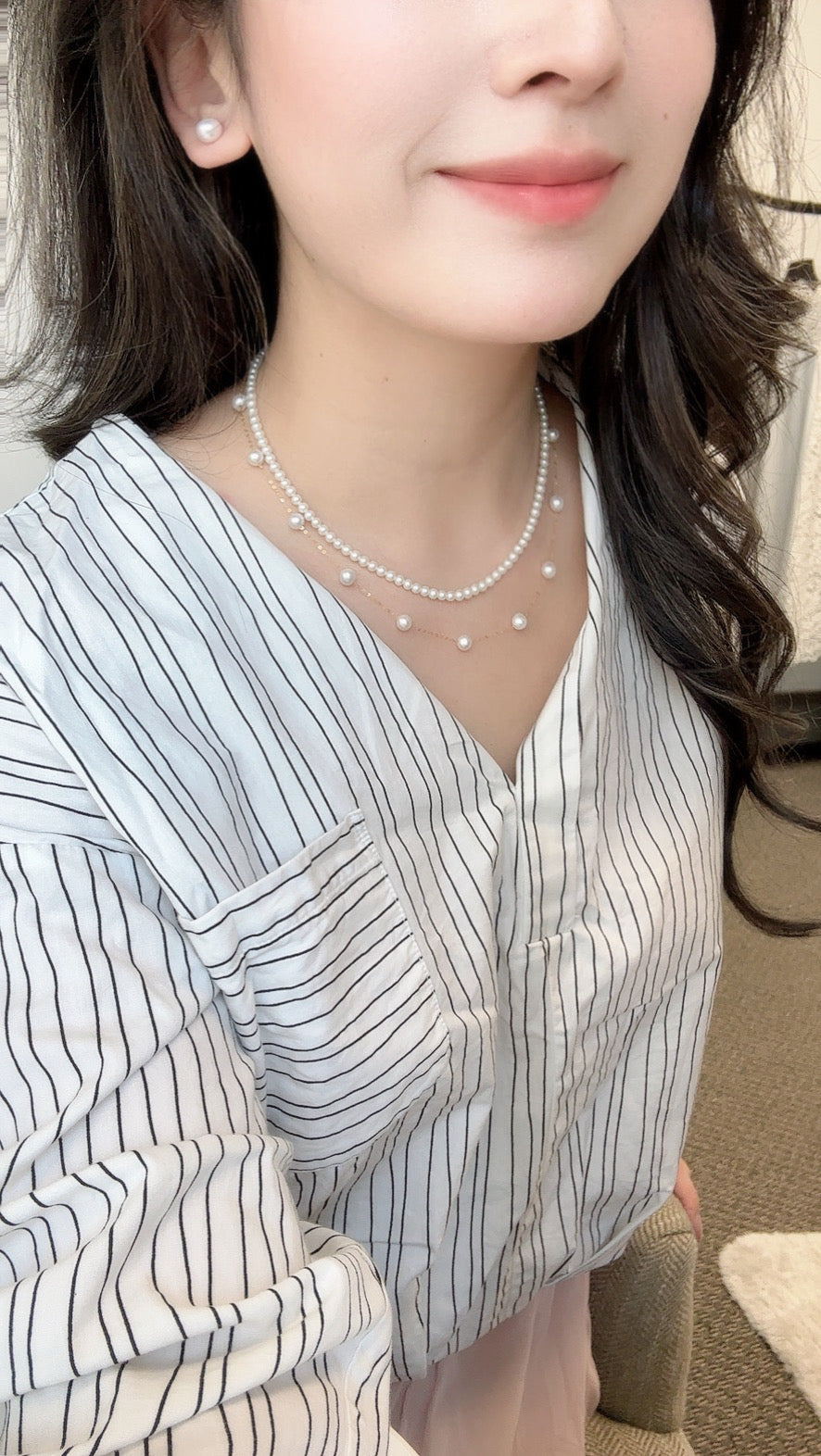 18k满天星淡水珍珠项链Pearl necklace