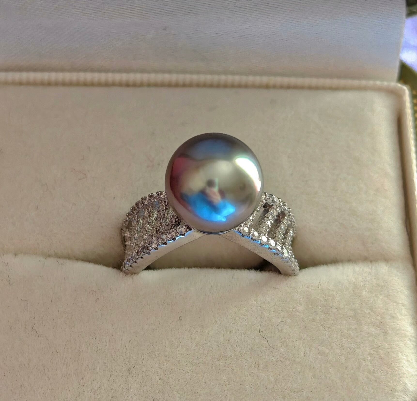 Platinum Gray Tahiti pearl ring – Frons.L Studio