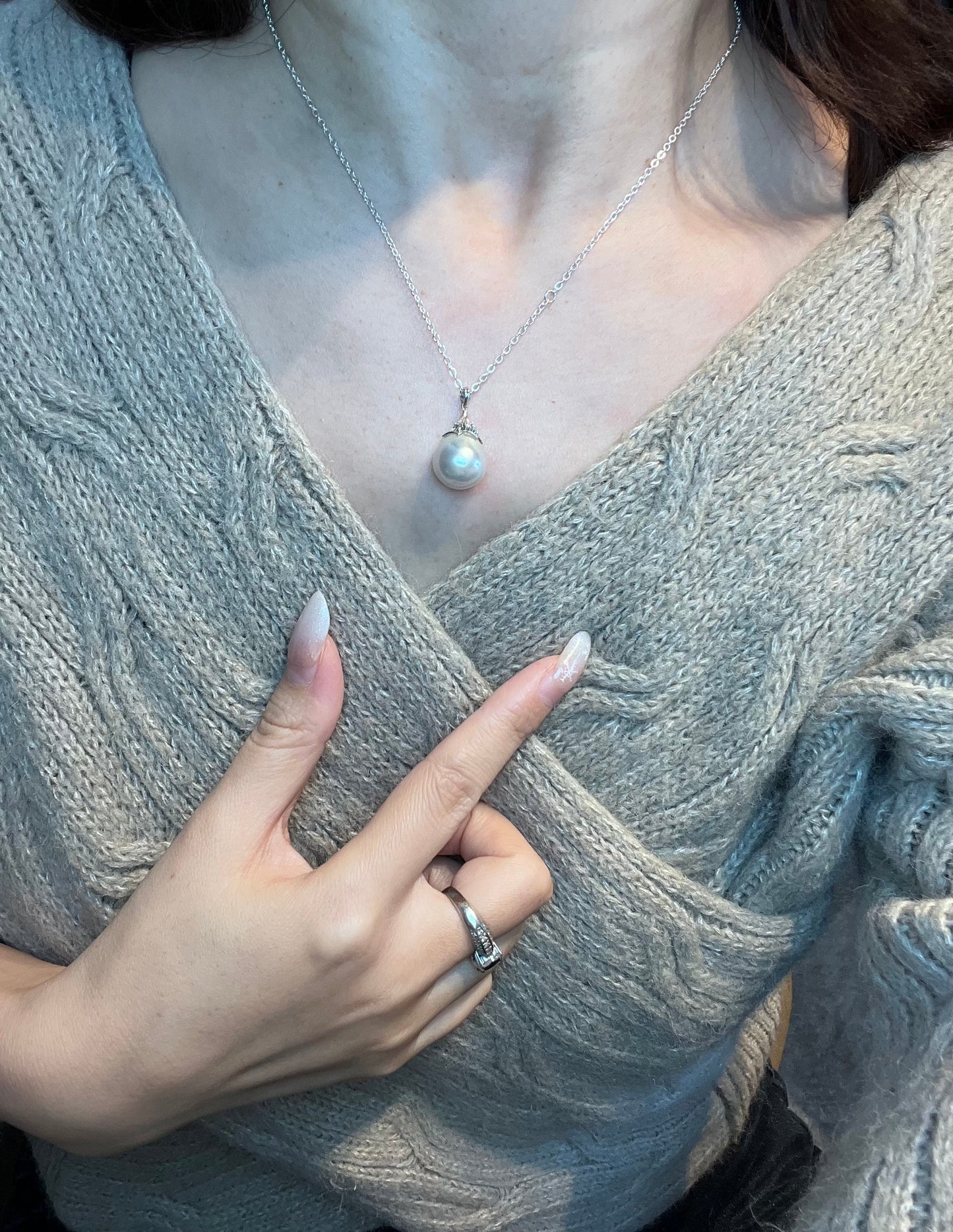 梨花头 South White Baroque Sea Pearl pendant