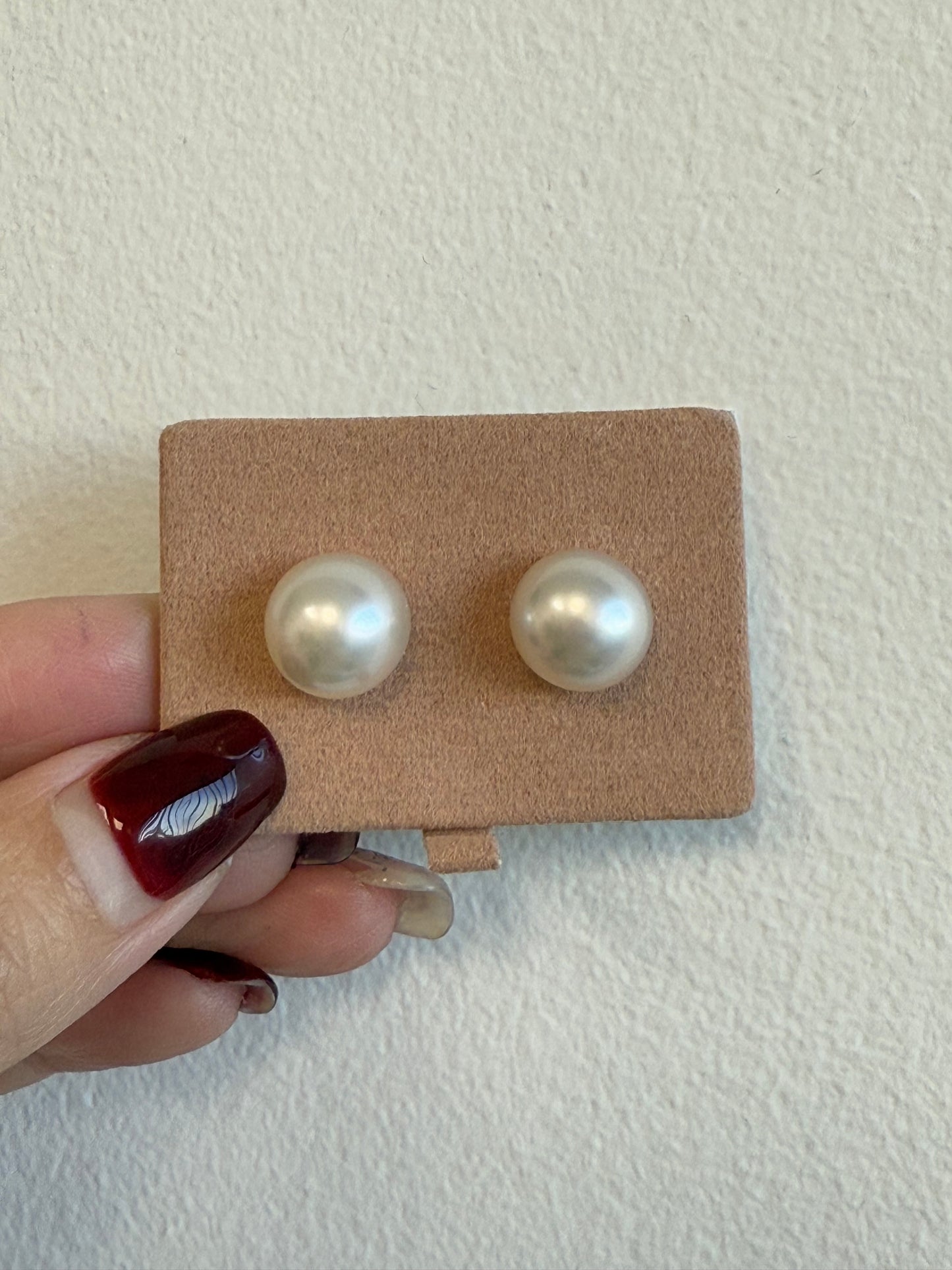 White south Sea Pearl,Pair of Button 11.6mm AAA/AA Paspaley