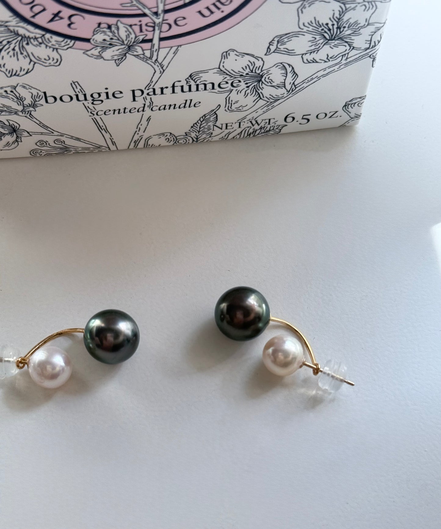 18k solid Gold Akoya & Tahitian earrings