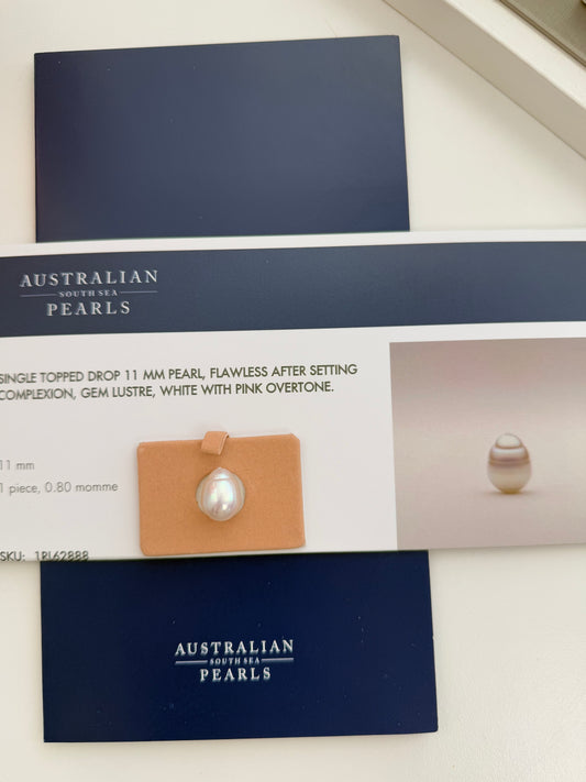 White south Sea Pearl,Single Drop 11.8✖️15.3mm GEM Lustre Paspaley