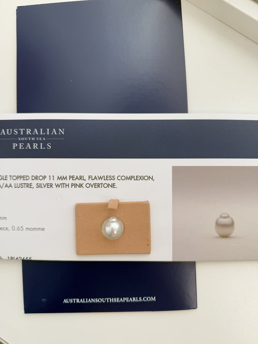 White south Sea Pearl,Single Drop 11.5✖️13.8 AAA/AA Paspaley