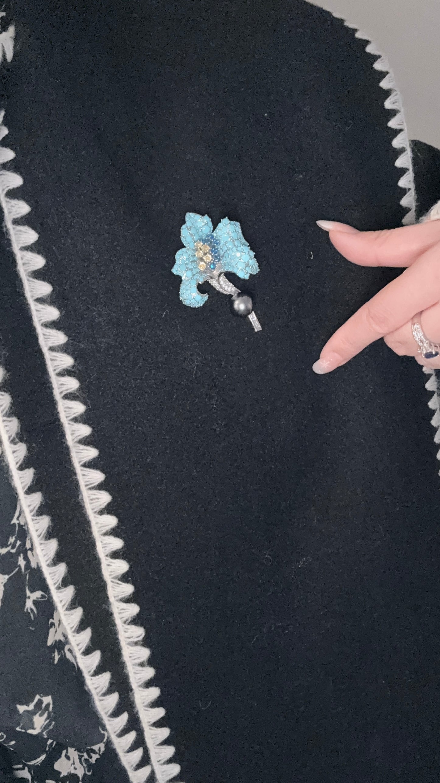 Carnation Tahiti sea Pearl Brooch