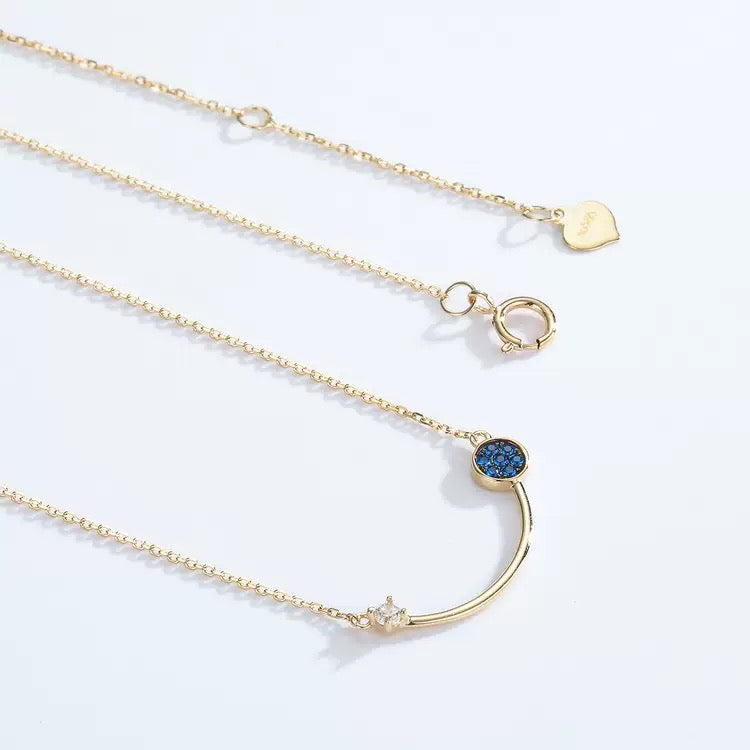 微笑蓝尖晶14k solid gold set