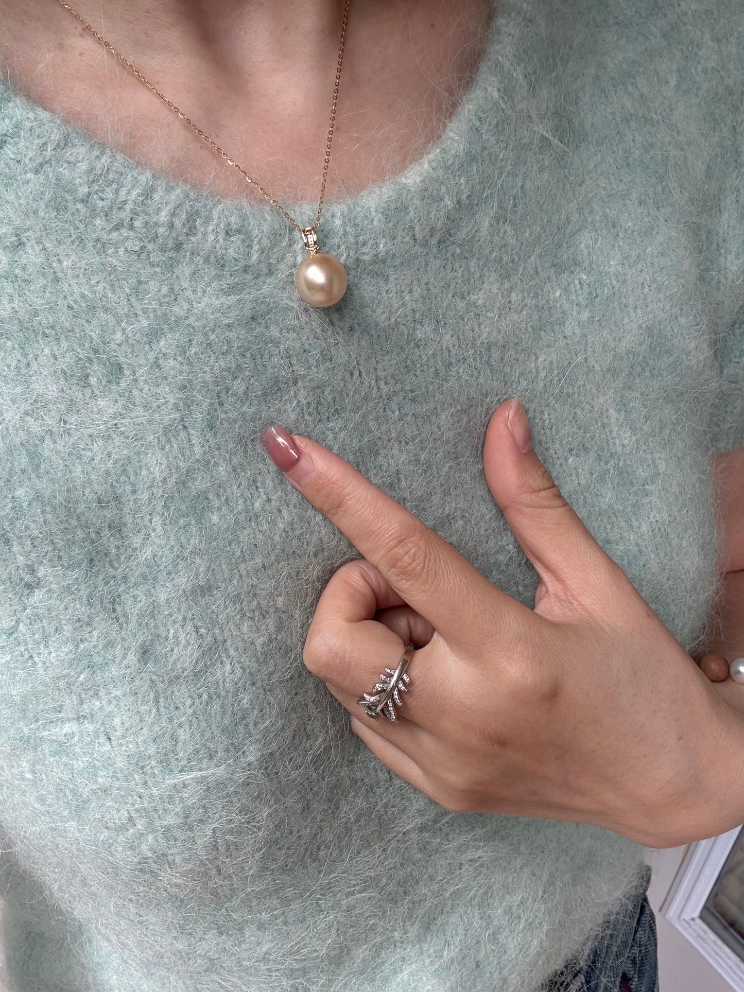 Pink south gold sea Pearl Pendant