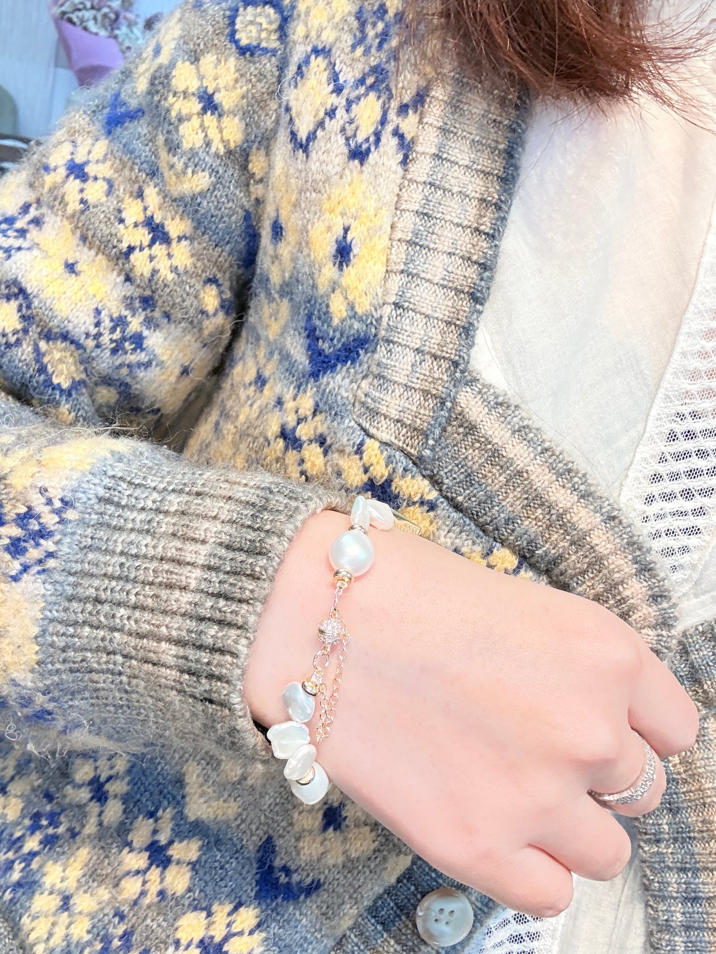 Baroque pearl Amethyst Bracelet