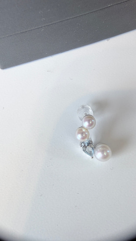 Aquamarine Akoya Pearl Earrings