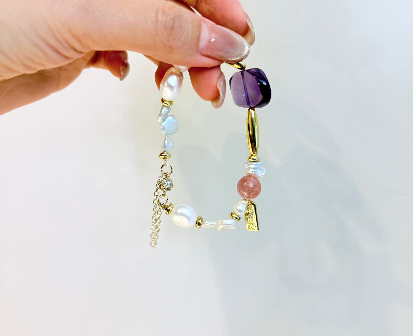 Baroque pearl Amethyst Bracelet
