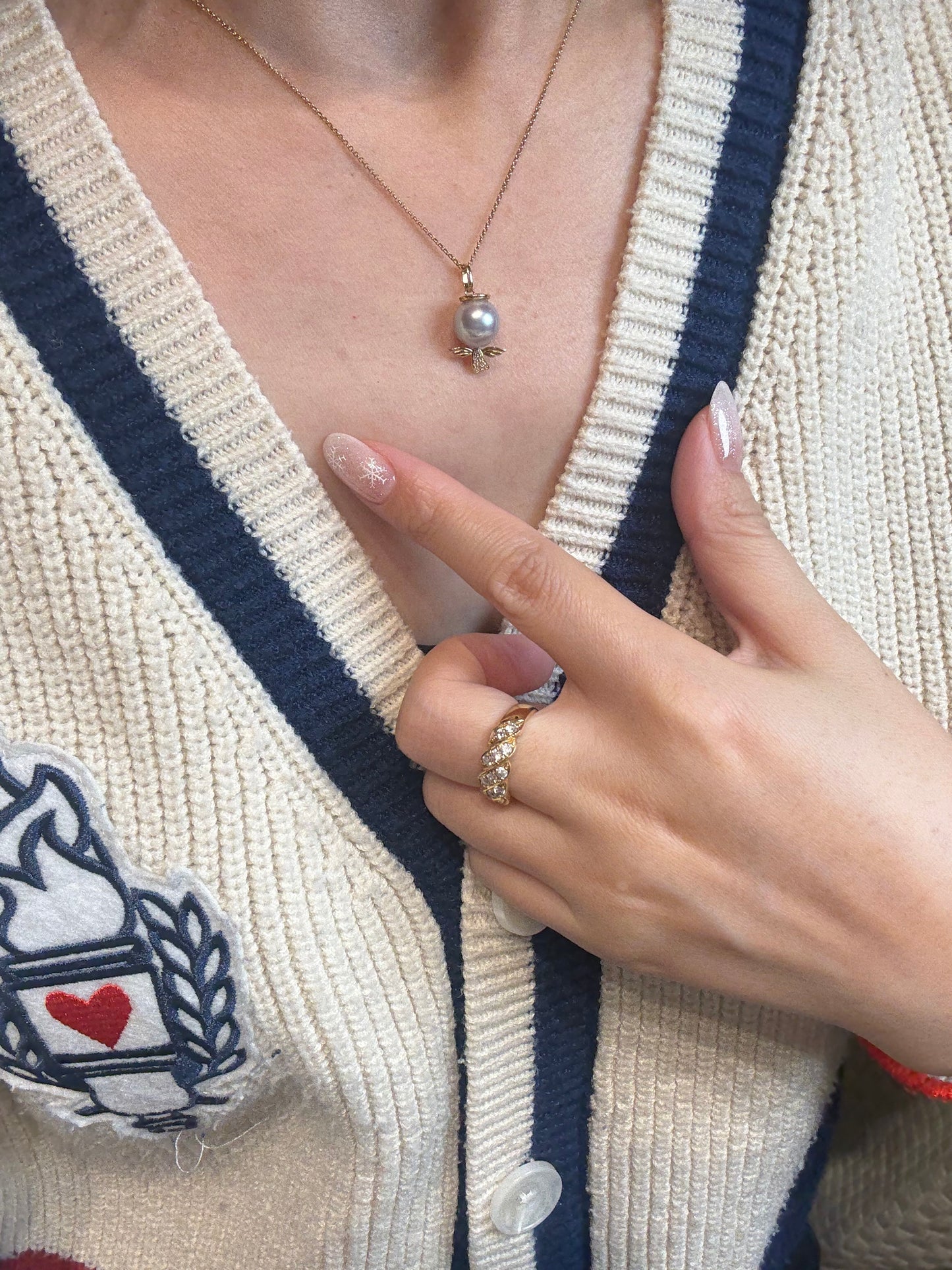 18k天使宝宝Sea Pearl akoya pendant