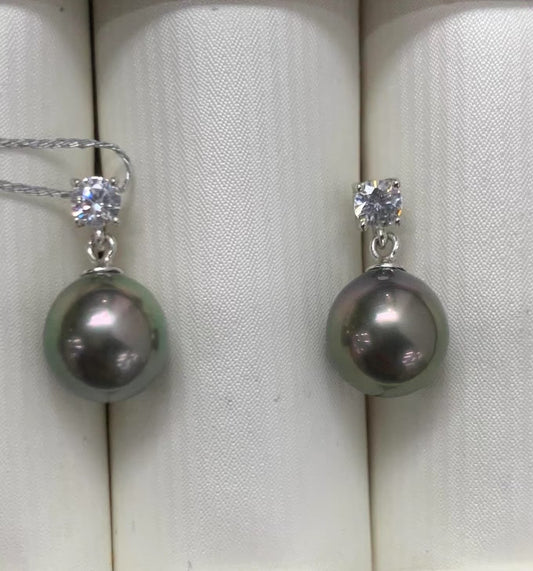 戴妃款大溪地耳钉Tahitian Keshi earrings