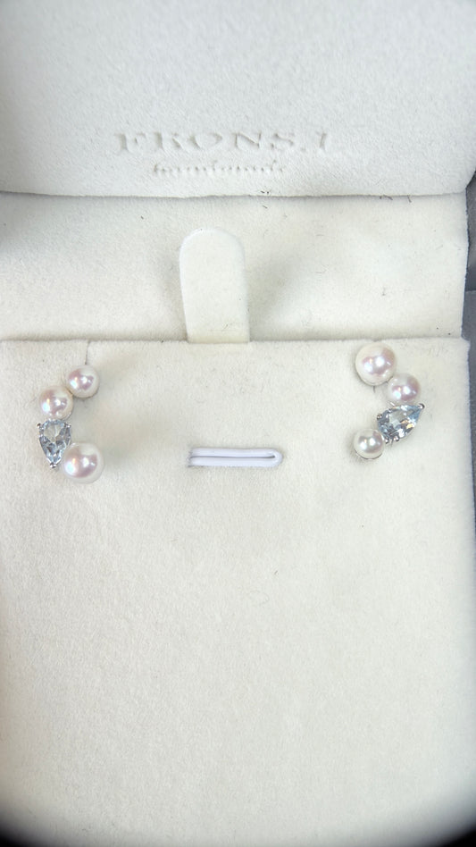 Aquamarine Akoya Pearl Earrings