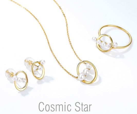 宇宙之星14k solid gold set