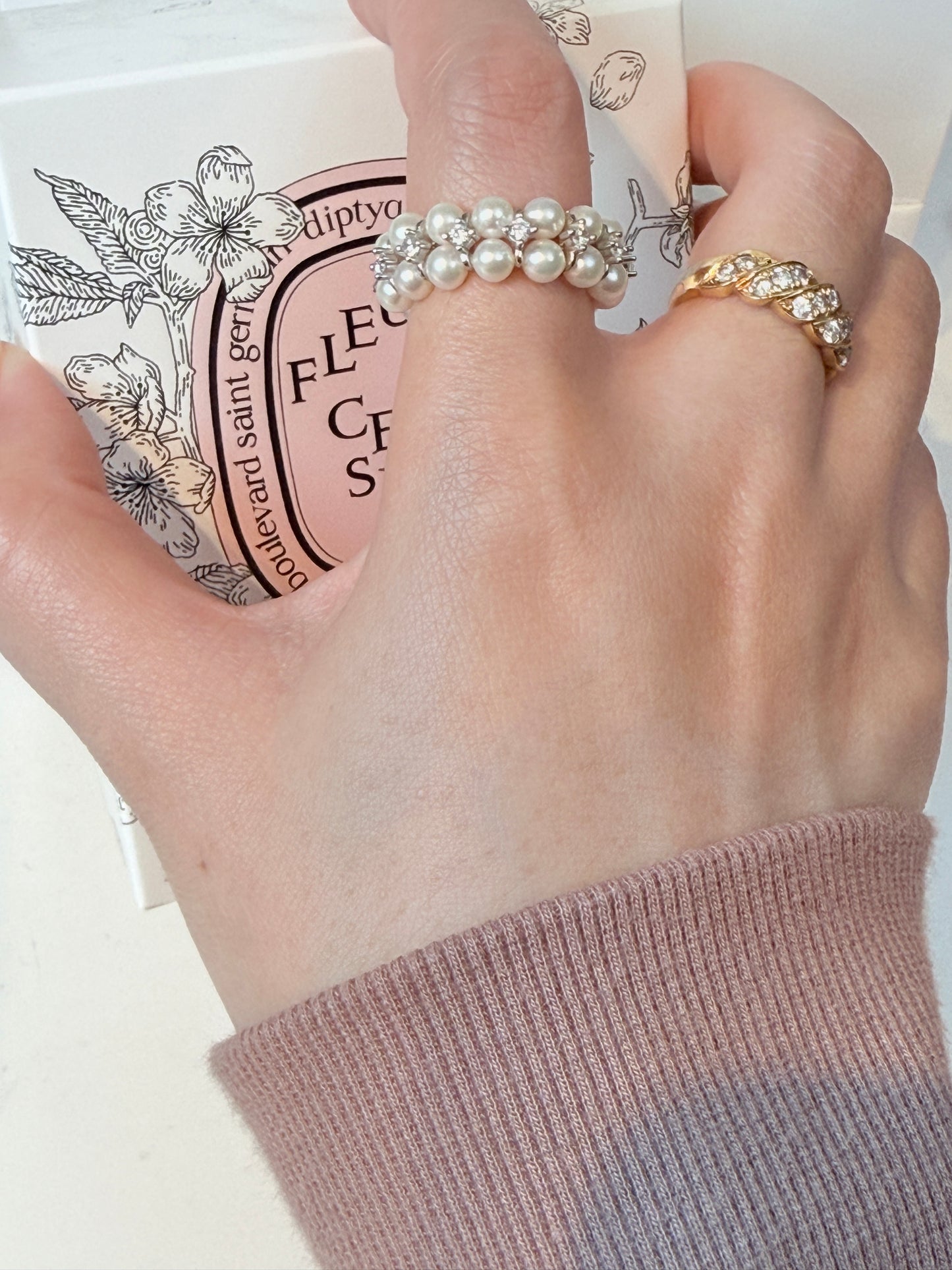 Woven handmade zircon ring