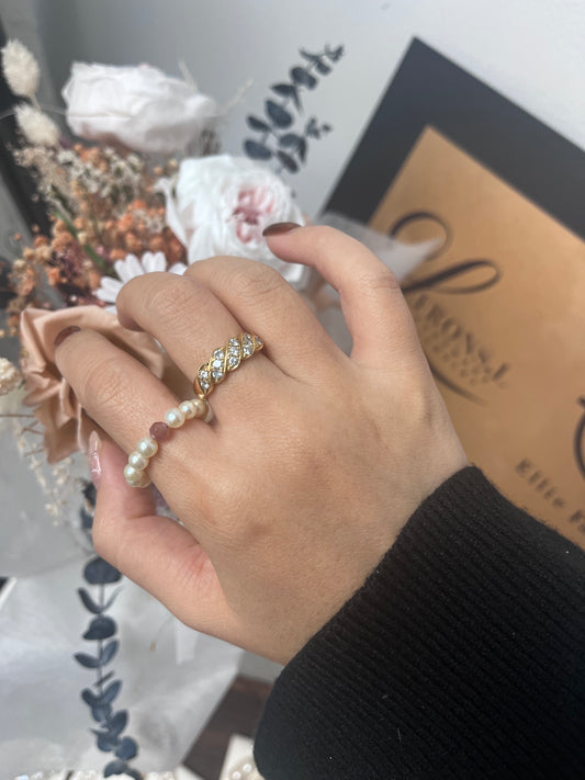 Tourmaline and Pearl Ring