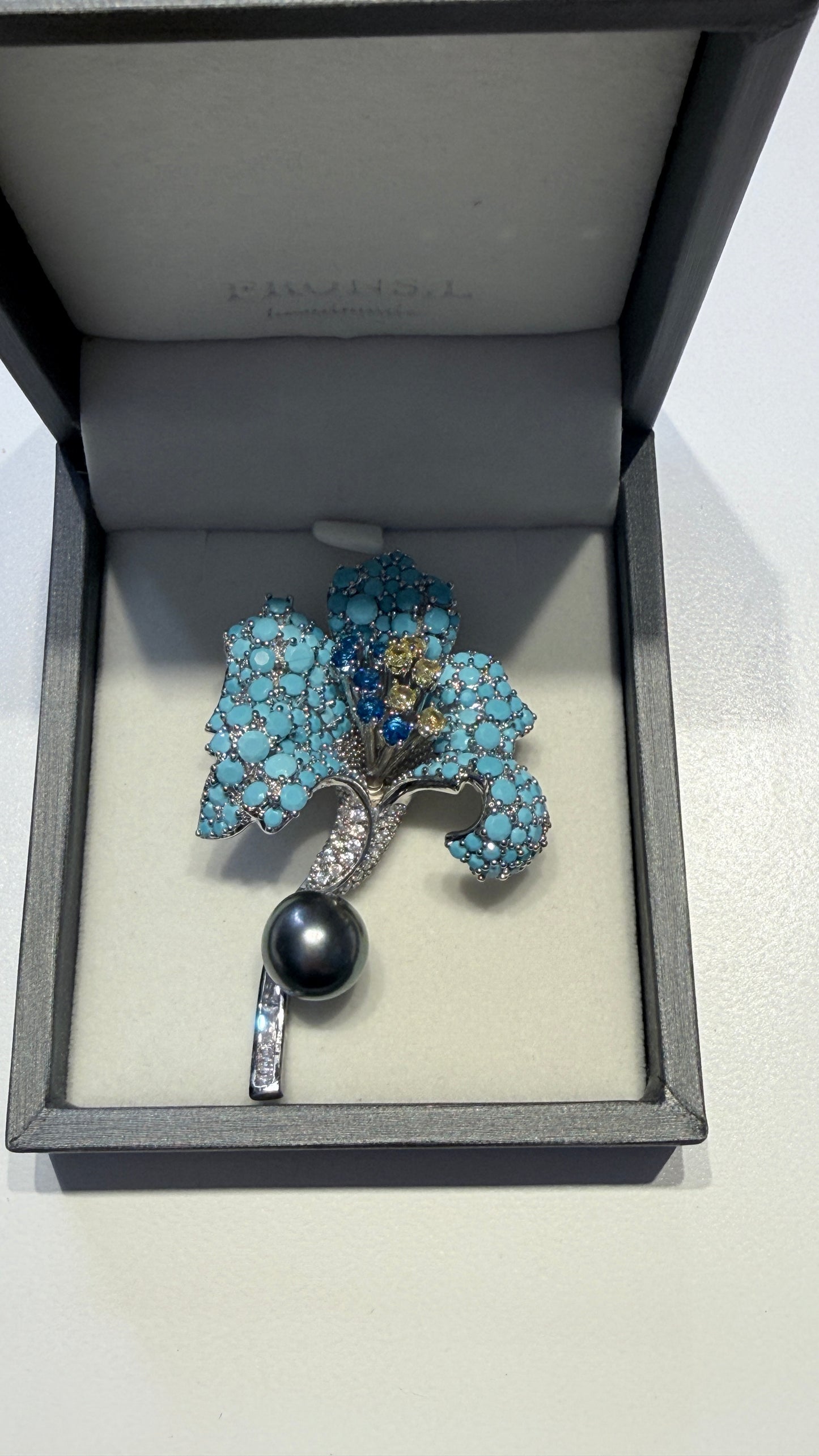 Carnation Tahiti sea Pearl Brooch