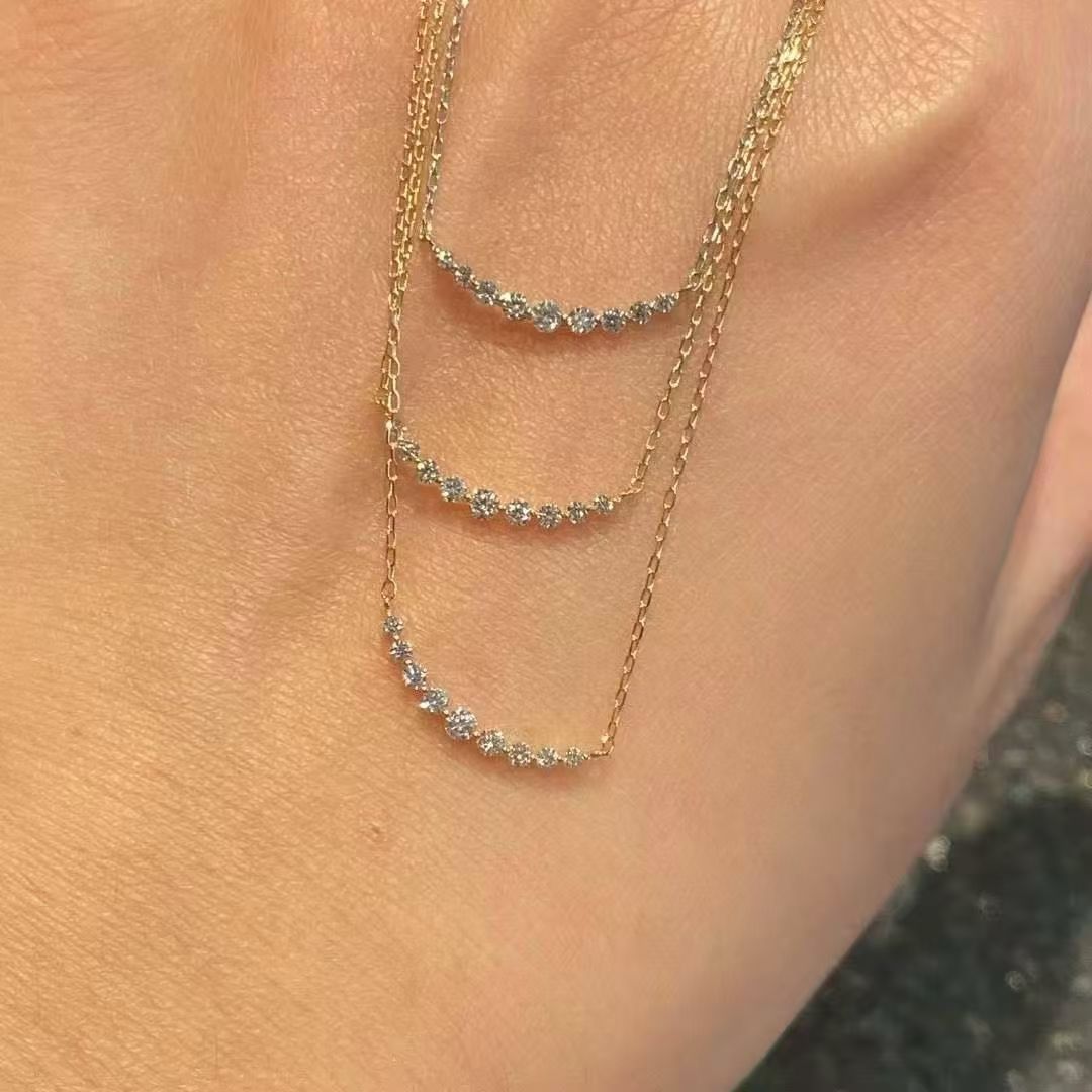 18k rose gold diamond necklace