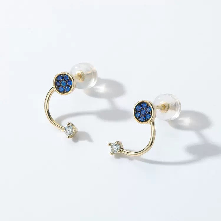 微笑蓝尖晶14k solid gold set