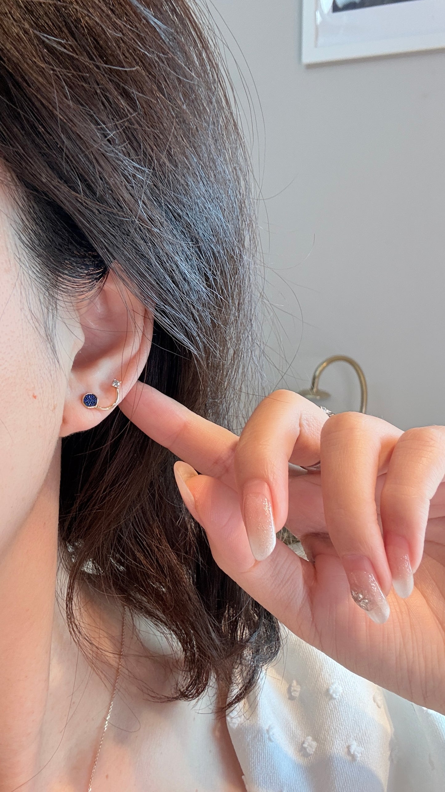 微笑蓝尖晶14k solid gold set