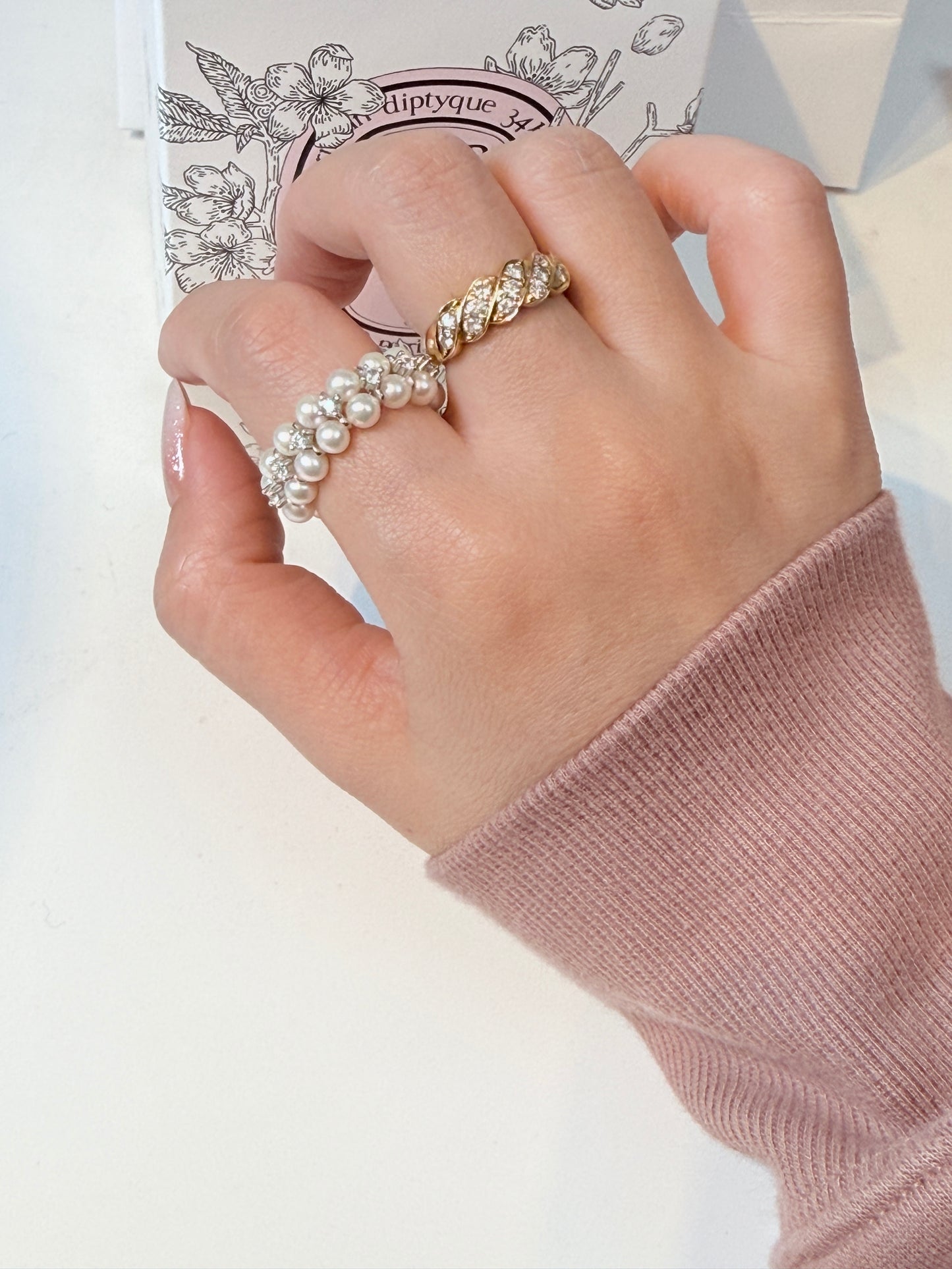 Woven handmade zircon ring