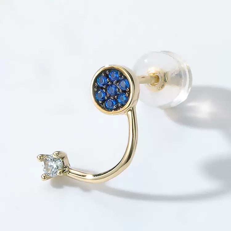 微笑蓝尖晶14k solid gold set