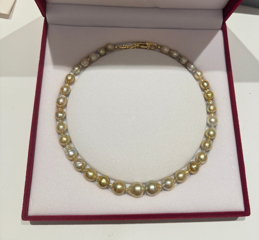 13-16mm golden sea Pearl necklace