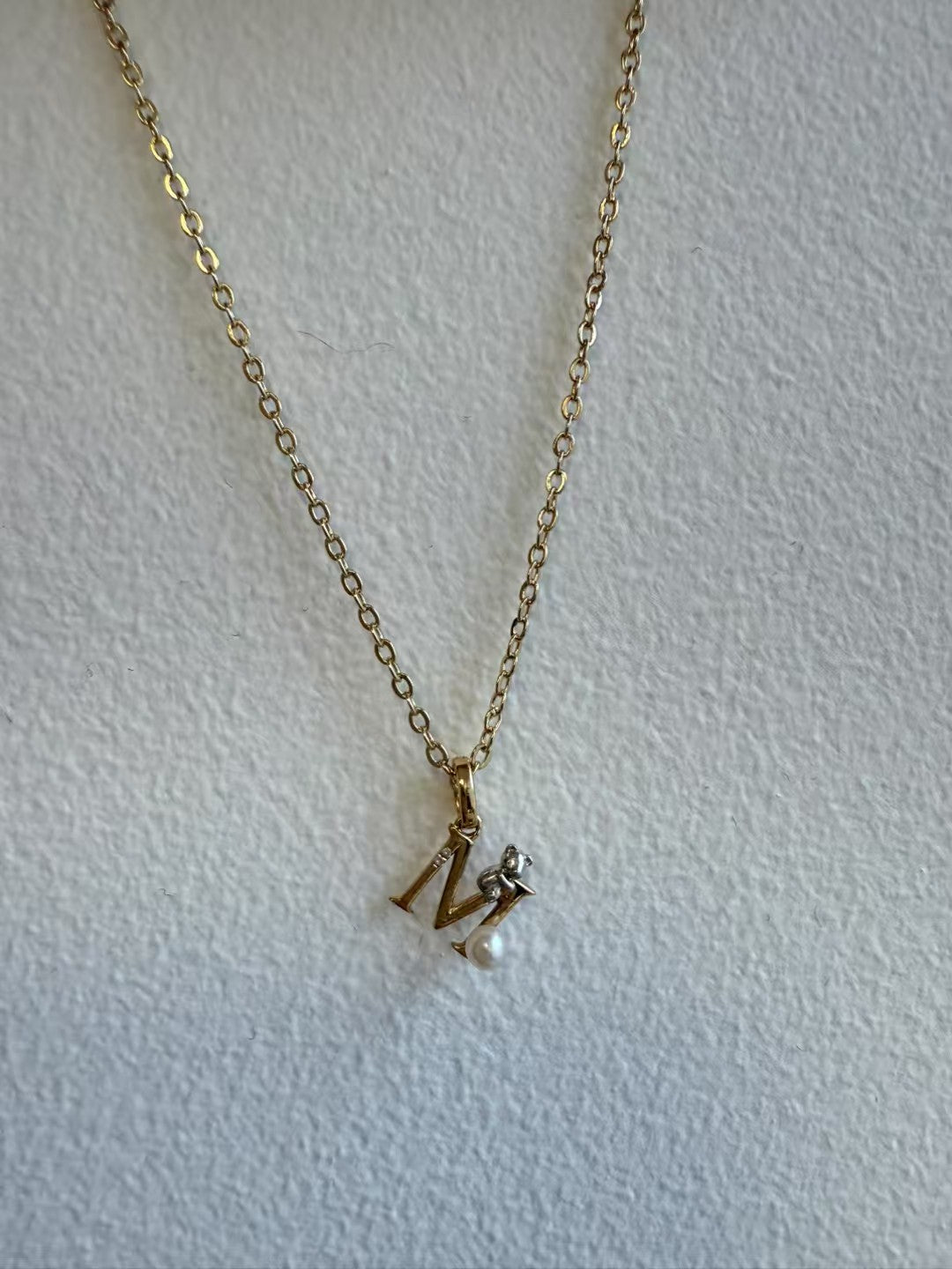 18k solid gold diamond letter pendant