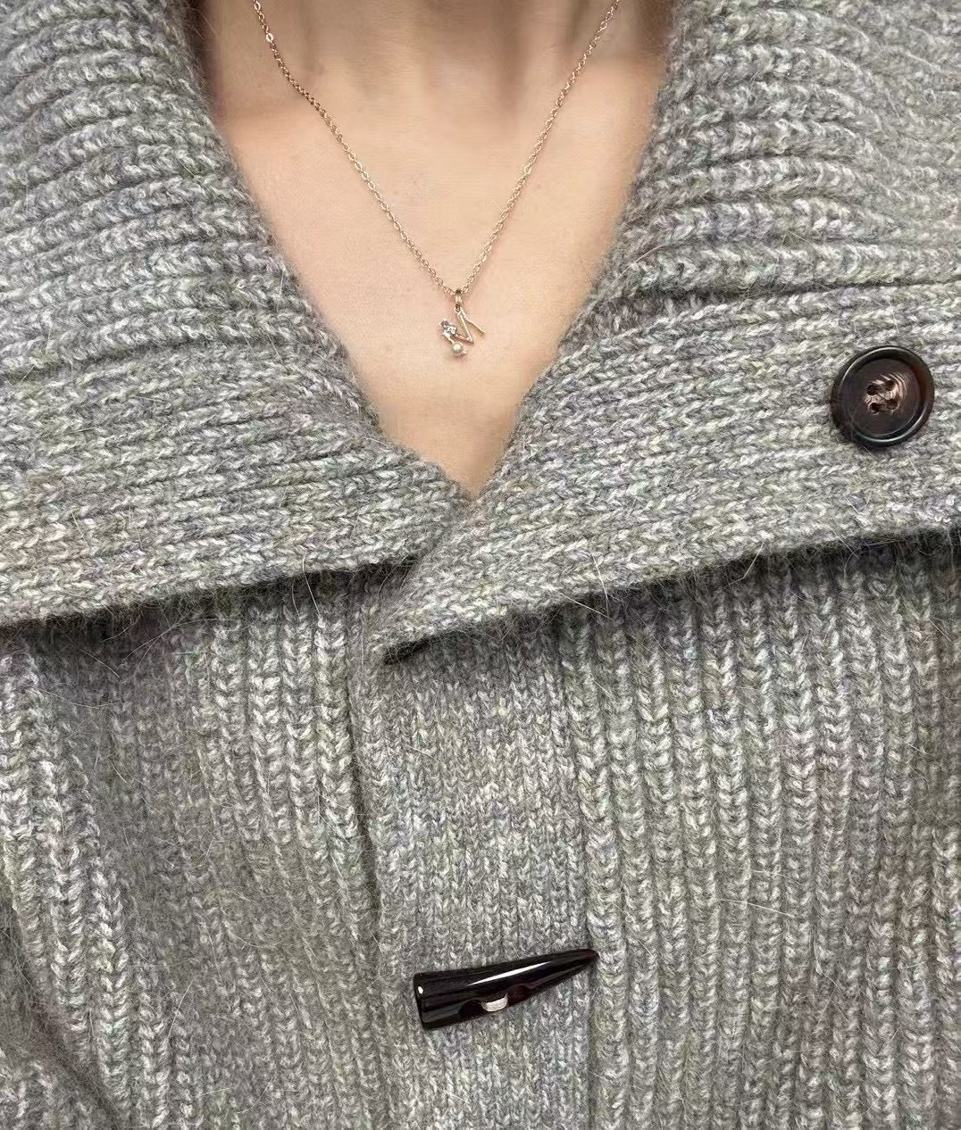 18k solid gold diamond letter pendant