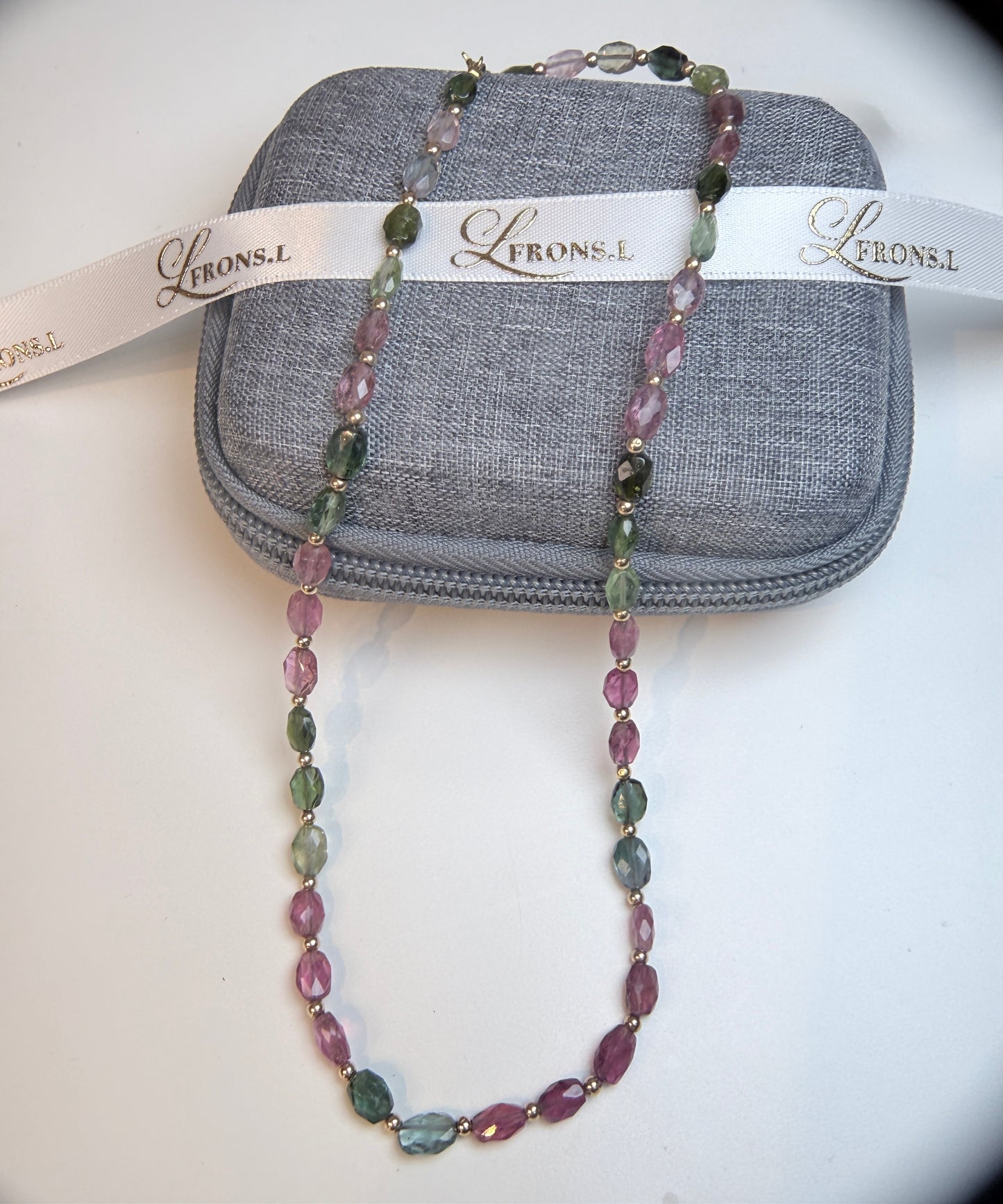 18k 老矿碧玺项链