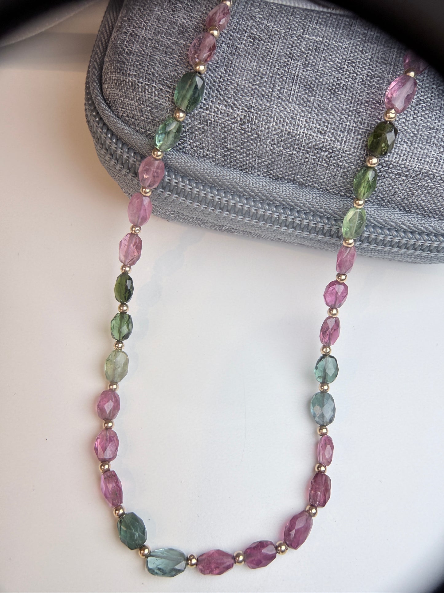 18k 老矿碧玺项链