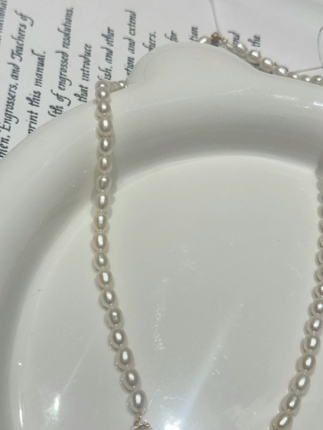 “Crescent moon ”Freshwater Pearl keshi Necklace