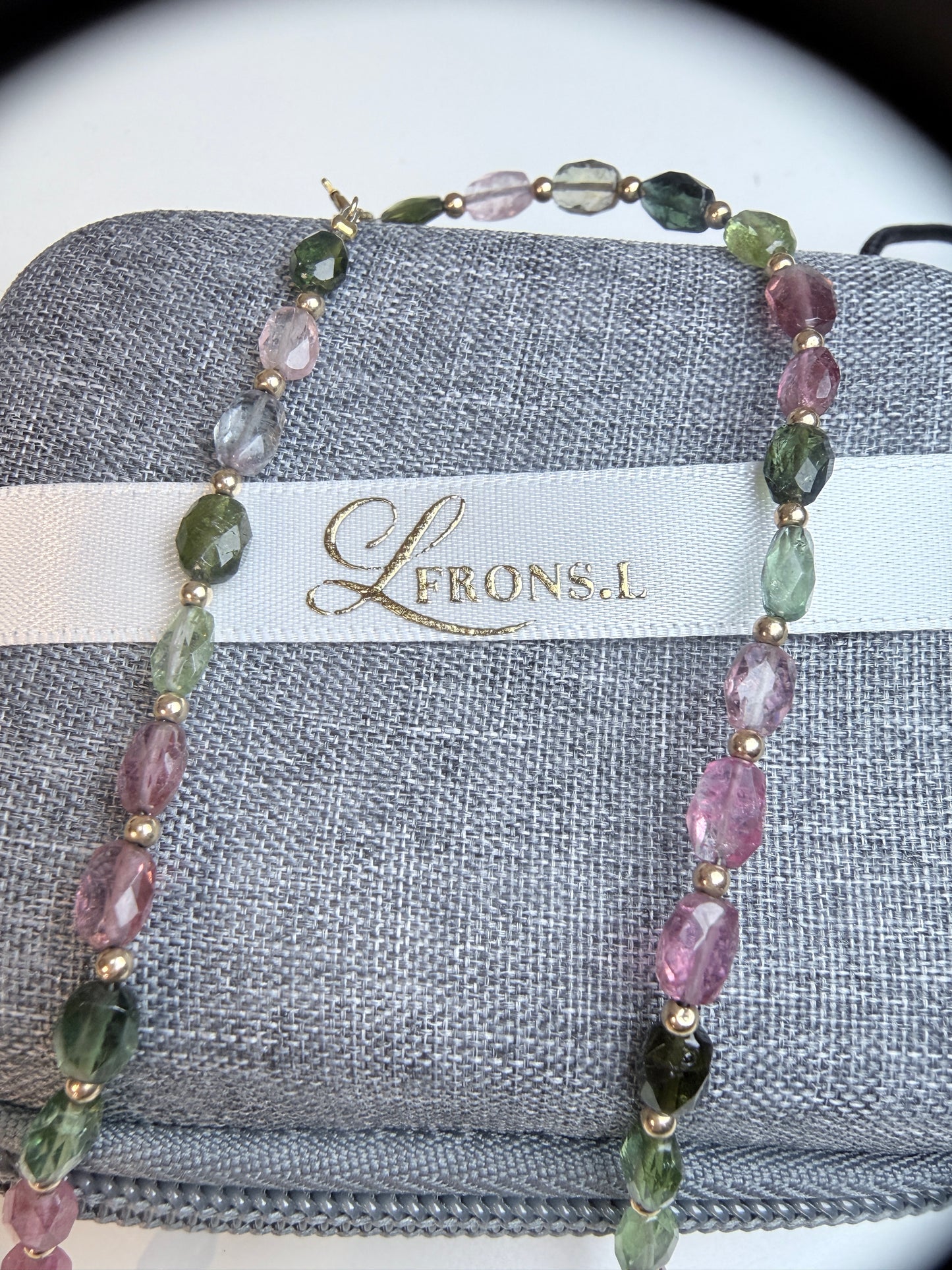 18k 老矿碧玺项链