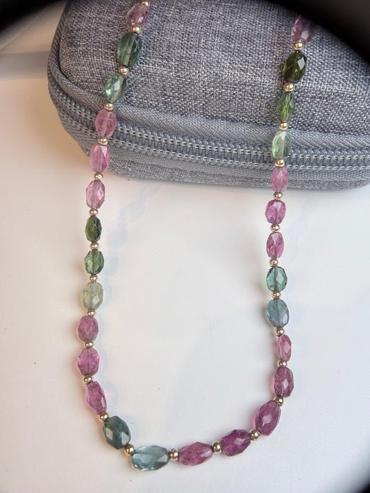 18k 老矿碧玺项链