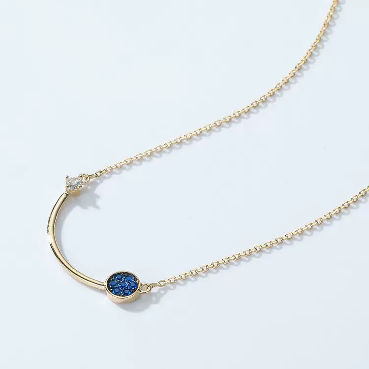 微笑蓝尖晶14k solid gold set